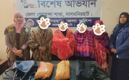 লালমনিরহাটে ২ কেজি গাঁজাসহ ৪ নারী গ্রেফতার