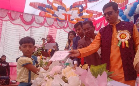 ফরিদপুরে শেখ রাসেল স্কুল এন্ড কলেজের বার্ষিকী ক্রীড়া প্রতিযোগিতার পুরস্কার বিতরণ 