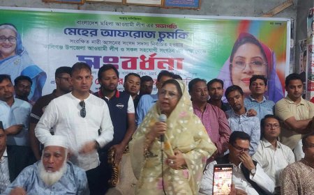 মেহের আফরোজ চুমকি এমপিকে উপজেলা আওয়ামীলীগ সংবধর্না জানালো 