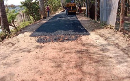 নগরকান্দায় রাস্তার কাজে অনিয়মের অভিযোগ