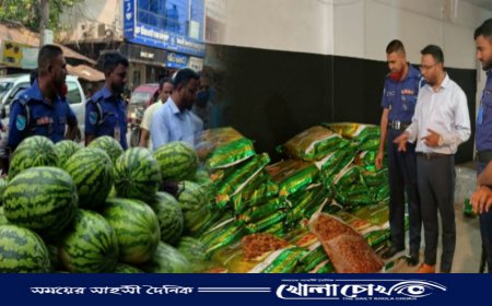 ফরিদপুরে তরমুজ ও খেজুরের দোকানে ভোক্তা অধিদপ্তরের অভিযান