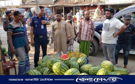 বোয়ালমারীর ঐতিহ্যবাহী কাটাগড় মেলার মাঠ পরিদর্শন ও বাজার মনিটরিংয়ে ওসি