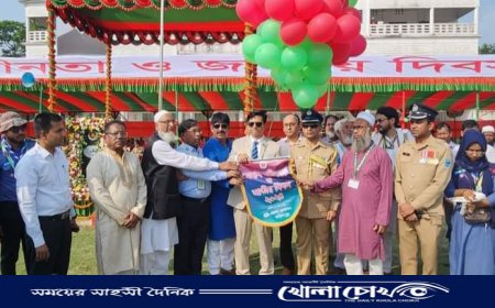 মহান স্বাধীনতা ও জাতীয় দিবস- উপলক্ষে ফরিদপুরে কুচকাওয়াজ অনুষ্ঠিত