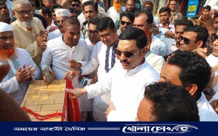 সালথায় তিন কিলোমিটার রাস্তা নির্মাণ  কাজের উদ্বোধন, ব্যয় হবে সাত কোটি টাকা