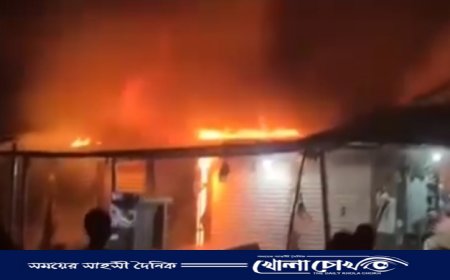 নোয়াখালীতে বিদ্যুৎ এর শট সার্কিটে মান্নান নগরে সাতটি দোকান ভস্মীভূত