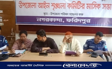 নগরকান্দা উপজেলা আইন শৃঙ্খলা কমিটির মাসিক সভা অনুষ্ঠিত 