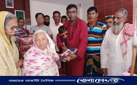 ঈদুল ফিতর উপলক্ষে কানাইপুর সাঈদ ফাউন্ডেশনের বস্ত্র বিতরণ
