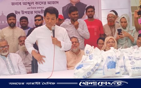 ফরিদপুর পৌরসভার ৬টি ওয়ার্ডে একে আজাদ এমপি'র ঈদ উপহার বিতরণ
