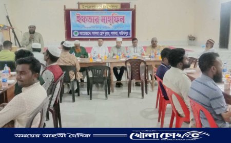সালথা প্রেসক্লাবের উদ্যোগে ইফতার মাহফিল অনুষ্ঠিত 