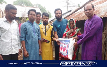 সালথায়  মানবিক দৃষ্টি ফাউন্ডেশনের উদ্যোগে ঈদ সামগ্রী বিতরণ