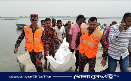 ছেলেকে বাঁচাতে গিয়ে পদ্মা নদীতে ডুবে নিখোঁজ বাবার লাশ উদ্ধার