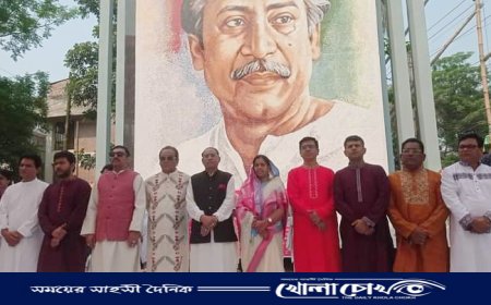 বাংলা নববর্ষ- ১৪৩১উদযাপন উপলক্ষে ফরিদপুরে মঙ্গল শোভাযাত্রা ও আলোচনা সভা অনুষ্ঠিত 