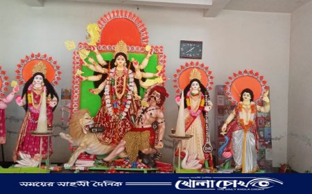 ফরিদপুরে শুরু হয়েছে ৫ দিনব্যাপী বাসন্তী পূজা।