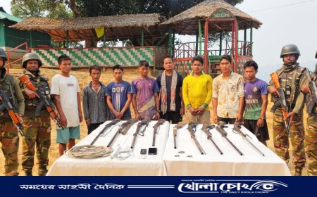 সেনা অভিযানে ৯ কেএনএফ সদস্য আটক: ৯টি অস্ত্রসহ বিপুল পরিমান গোলাবারুদ উদ্ধার