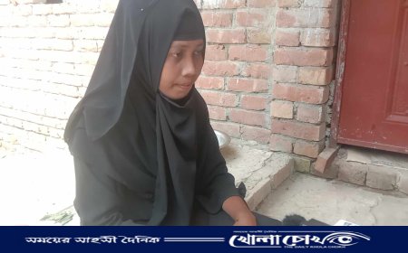 সালথায় স্ত্রীর স্বীকৃতির দাবিতে নববধূর অনশন স্বামী পলাতক