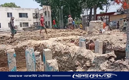 হাসপাতাল ভবন নির্মাণ কাজে অনিয়ম, ঠিকাদার বল্লেন কাজে অনিয়ম হবেই
