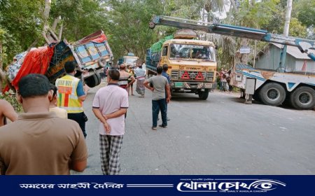 মধুখালীতে ট্রাক নিয়ন্ত্রণ হারিয়ে খাদে, ১ ব্যক্তি নিহত