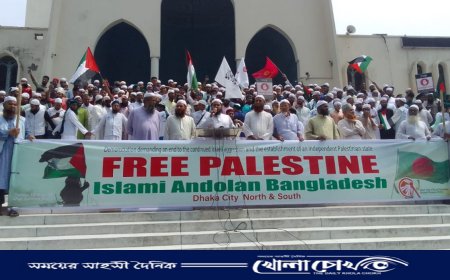 ফিলিস্তিনিদের উপর ইসরায়েলী আগ্রাসন বন্ধের দাবিতে বাংলাদেশ ইসলামী আন্দোলনের সামাবেশ ও মিছিল