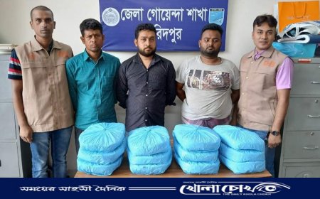 ফরিদপুরে ১২ কেজি গাঁজা সহ ৩ জন গ্রেপ্তার