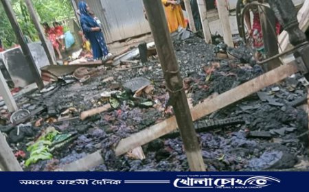 ভাঙ্গায় মোমবাতির আগুনে বসত ঘর ভস্মীভূতঃ ক্ষতির পরিমাণ ৮ লাখ টাকা 