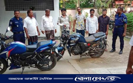 আত্রাইয়ে ২টি চোরাই মোটরসাইকেলসহ সংঘবদ্ধ চোর চক্রের ৬ সদস্য আটক