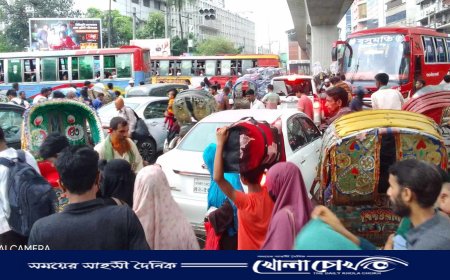 নাড়ির টানে বাড়ি ফেরা মানুষের ঢল,তীব্র যানযট, বৃষ্টিতে মানুষের ভোগান্তি 