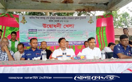 মিঠাপুকুরে বঙ্গবন্ধু জাতীয় ফুটবল টুর্নামেন্টের শুভ উদ্বোধন