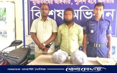মোটরসাইকেল ও গাঁজাসহ একজন গ্রেফতার