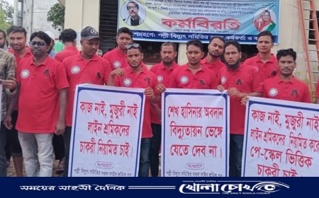 টানা চতুর্থ দিনের মতো চলছে ফরিদপুরেও পল্লী বিদ্যুৎ সমিতির কর্মবিরতি