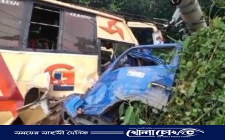 ভাঙ্গায় গোল্ডেন পরিবহন-পিকআপ মুখোমুখি সংঘর্ষে নিহত-২ আহত-১৫