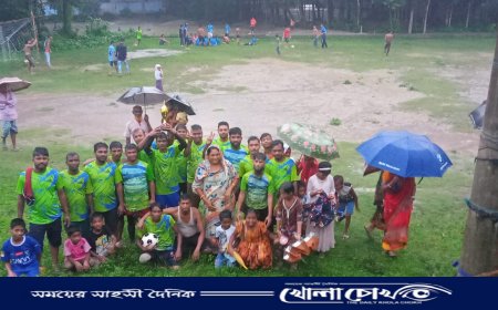 প্রদর্শনী ফুটবল প্রতিযোগিতা,উত্তেজনাপূর্ণ খেলায় জয় পেয়েছে সিনিয়র একাদশ 