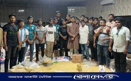 বন্যা কবলিত মানুষের পাশে শালিখা উপজেলার তরুণ সমাজ 