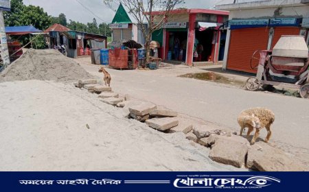 বিজয়নগরে সরকারি রাস্তার ব্লক উঠিয়ে অবৈধভাবে ঘর নির্মাণের অভিযোগ