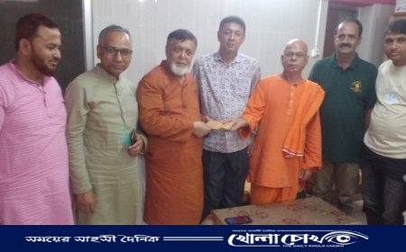 ফরিদপুরের হা-মীম গ্রুপের দ্বিতীয় দিনে ৩২ দূর্গা মন্দিরে অনুদান প্রদান