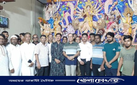 ফরিদপুর-১ আসনের বিভিন্ন পূজামণ্ডপ পরিদর্শন করলেন ঝুনু মিয়া 