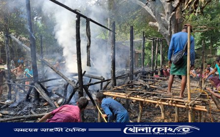 থানচিতে বসতবাড়ী পুড়ে ছাই
