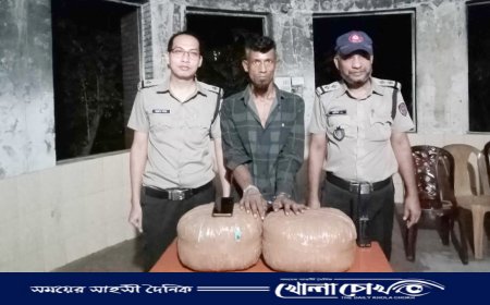 গ্যারেজে মিলল ৮ কেজি গাঁজা, নগদ টাকা, আটক-১