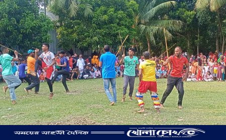ফরিদপুরে হয়ে গেল গ্রাম বাংলার ঐতিহ্যবাহী লাঠি খেলা ও হাডুডু