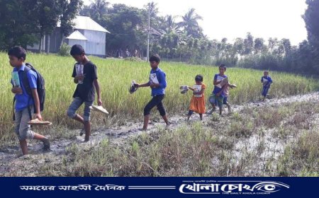 সালথায় একশত মিটার রাস্তার অভাবে ভোগান্তিতে একটি গ্রামের শত শত মানুষ