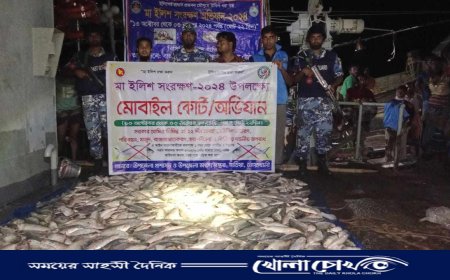নোয়াখালীতে ৩৬ জেলে আটক, ১০ মন ইলিশ এতিমখানায় বিলি