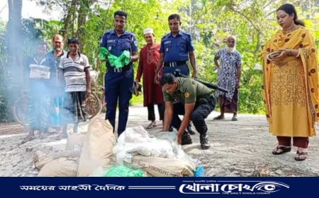 অবৈধ পলিথিন উদ্ধারে শ্রীপুরে ভ্রাম্যমাণ আদালতের অভিযান 