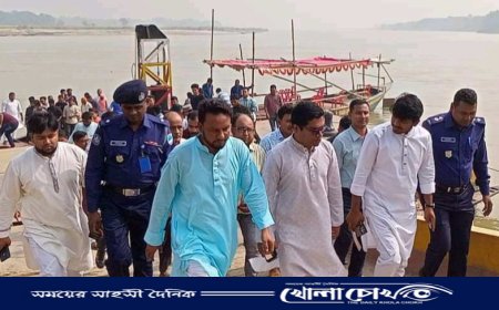 মহম্মদপুরে অন্তর্বর্তীকালীন সরকারের উপদেষ্টার এপিএস মধুমতি নদী ভাঙ্গন এলাকা পরিদর্শন 