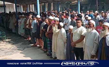 ভাঙ্গায় আগুনে পুড়ে ২ শিশুর করুন  মৃত্যু, চাচা ভাতিজার একই খাটিয়ায় জানাযা