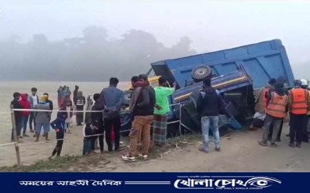 বিজয়নগরে ট্রাক, মাইক্রোবাস ও পিকআপ ভ্যানের ত্রিমুখী সংঘর্ষে নিহত ৩