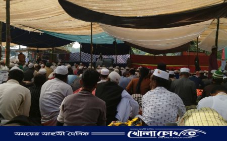 ফরিদপুরের বাইতুল আমানে চলছে ইজতেমার দ্বিতীয় দিনের কার্যক্রম