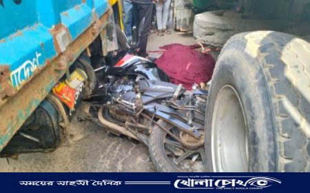 চাটখিলে ট্রাক চাপায় মোটরসাইকেল আরোহী কিশোরের মৃত্যু