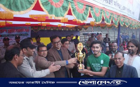 নওগাঁয় মাদকবিরোধী ফুটবল প্রতিযোগিতায় সদর একাদশ বিজয়ী  