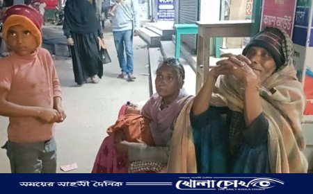 কনকনে শীতে কাপছে বৃদ্ধ দম্পতি মার্কেটের বারান্দা একমাত্র আশ্রয়স্থল