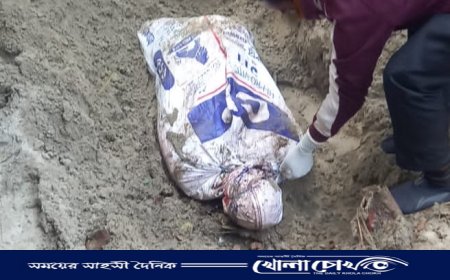 ফরিদপুরের মডেল টাউন হতে বস্তা বন্দী লাশ উদ্ধার 