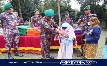 বিজয়নগরে সরাইল ব্যাটালিয়ন এর শীতবস্ত্র বিতরণ